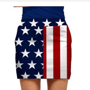 Loudmouth American Flag Mini Skirt - Blue/Red/White